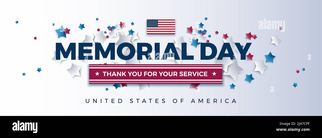 Memorial Day Thank you for your service powerful typography with