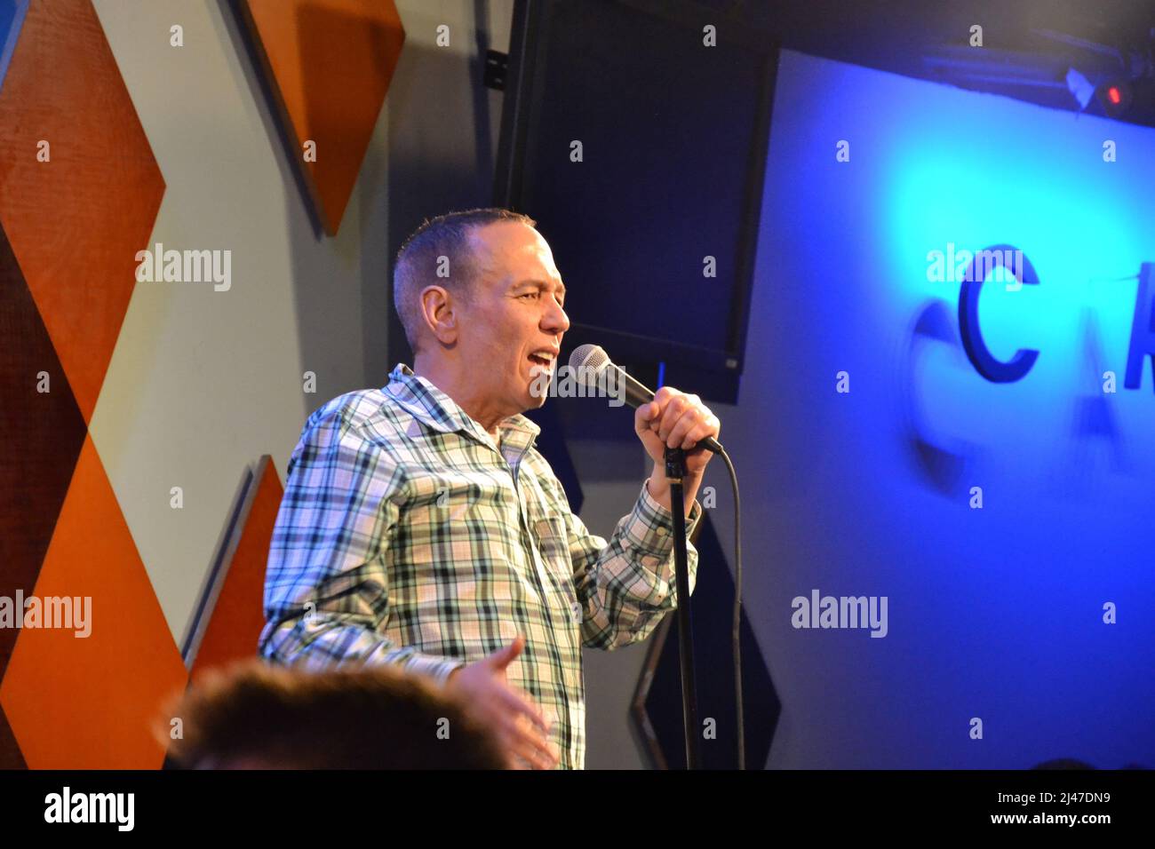 Gilbert Gottfried live at Caroline's comedy club NYC 3/22/2019. Stock Photo
