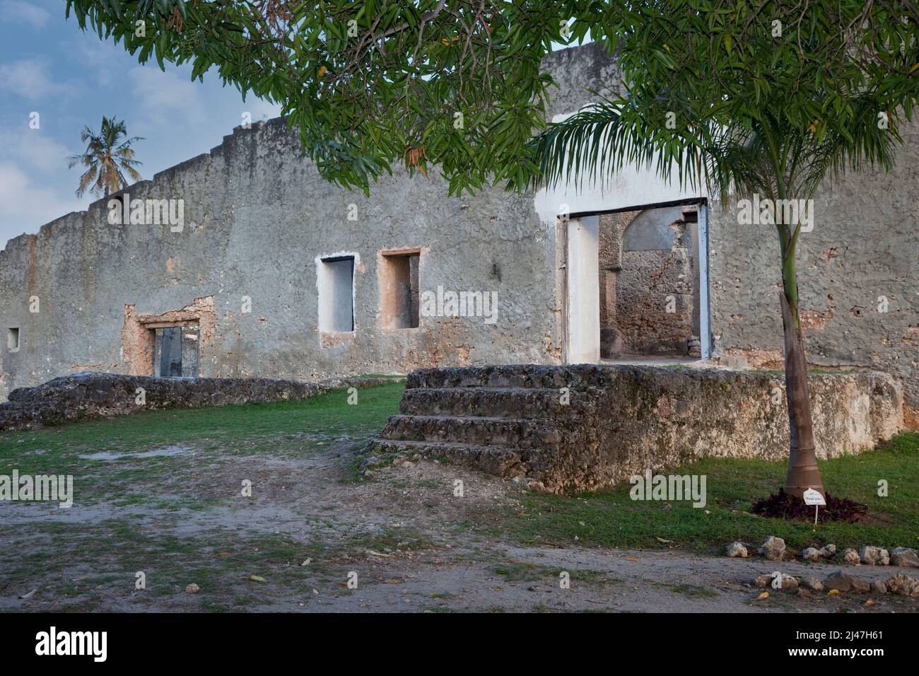 Zanzibar, Tanzania.  Mtoni Palace Ruins, 19th Century Palace for the Arab Sultan and his family. Stock Photo