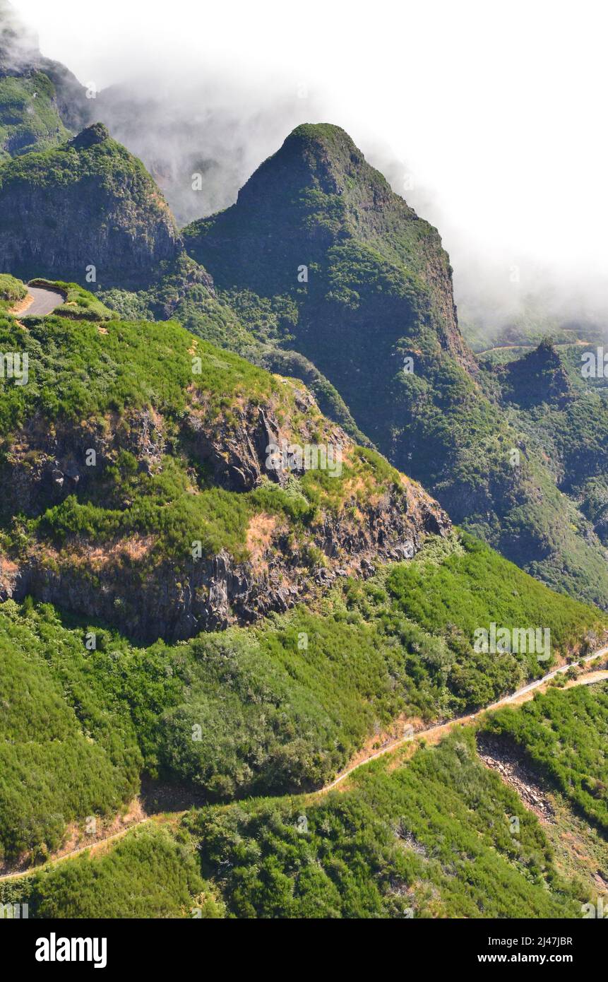 Boca da Encumeada mountain pass, Madeira Stock Photo