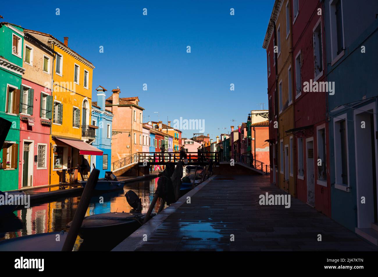 View of the Colorful houses of Burano island, Venice. italy Stock Photo