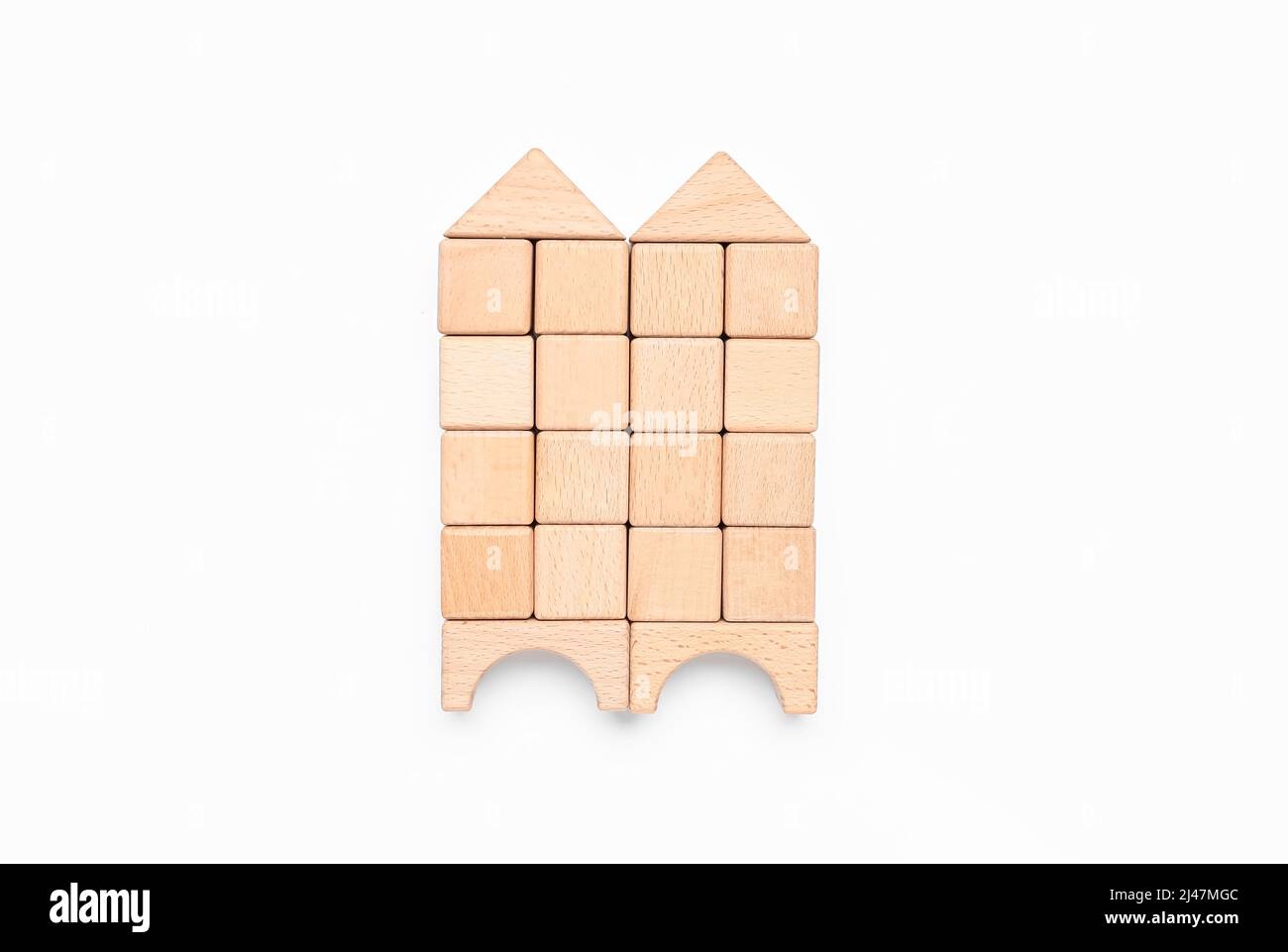 Wooden cubes on white background Stock Photo - Alamy