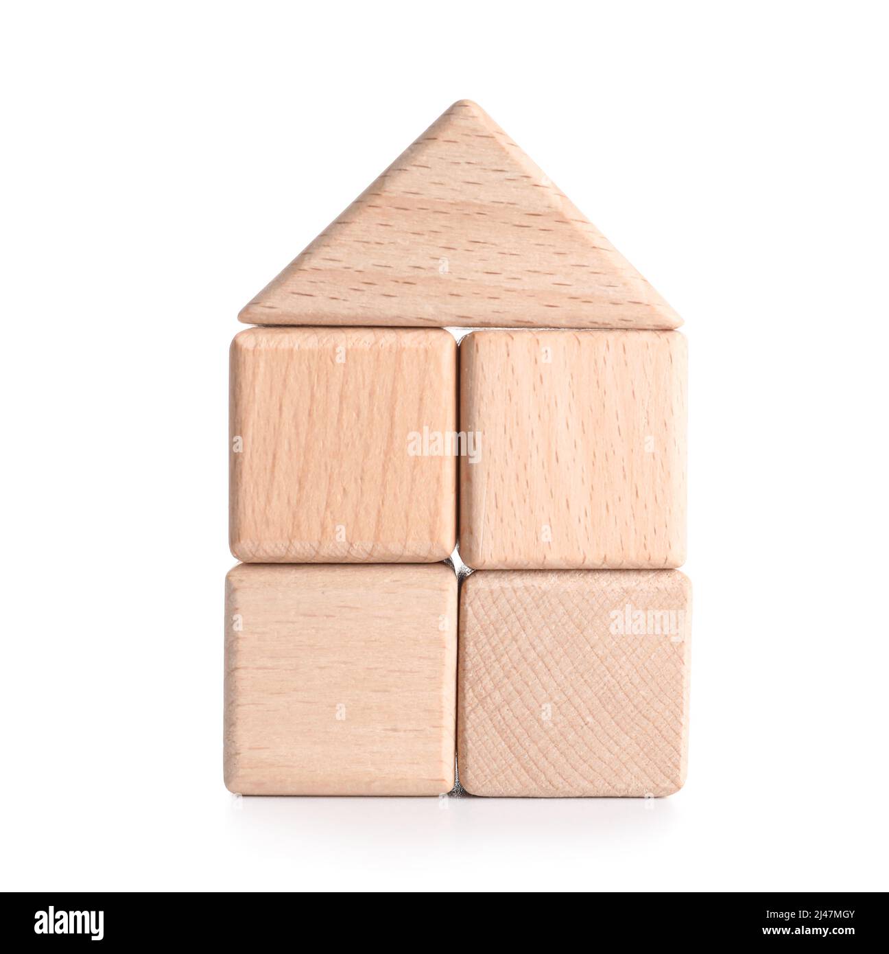 Wooden cubes on white background Stock Photo - Alamy