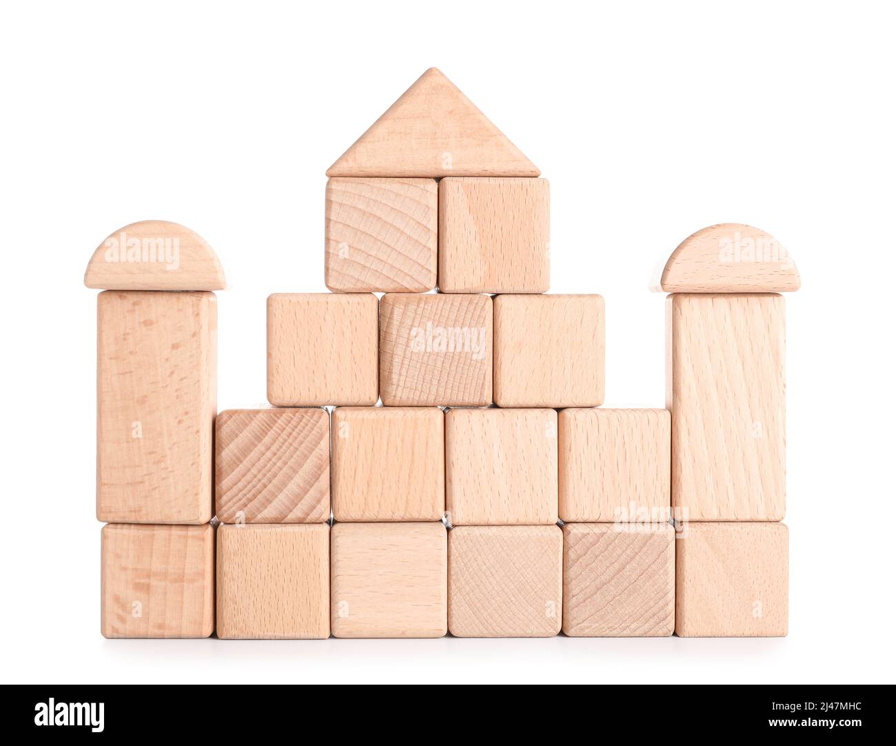 Wooden cubes on white background Stock Photo - Alamy