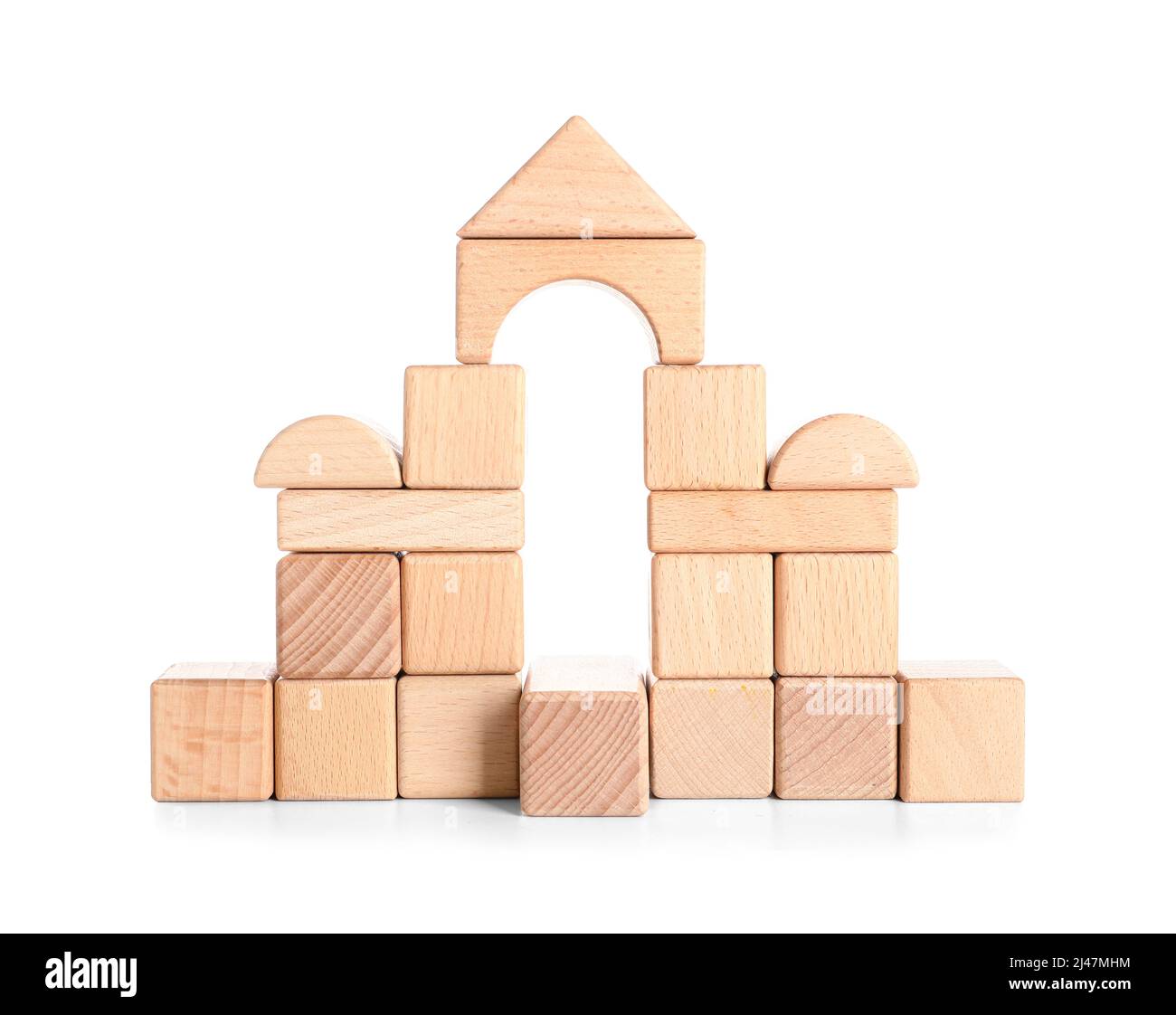 Wooden cubes on white background Stock Photo - Alamy