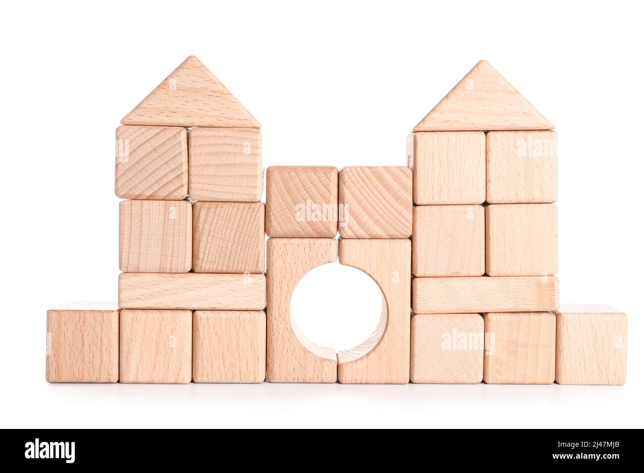 Wooden cubes on white background Stock Photo - Alamy
