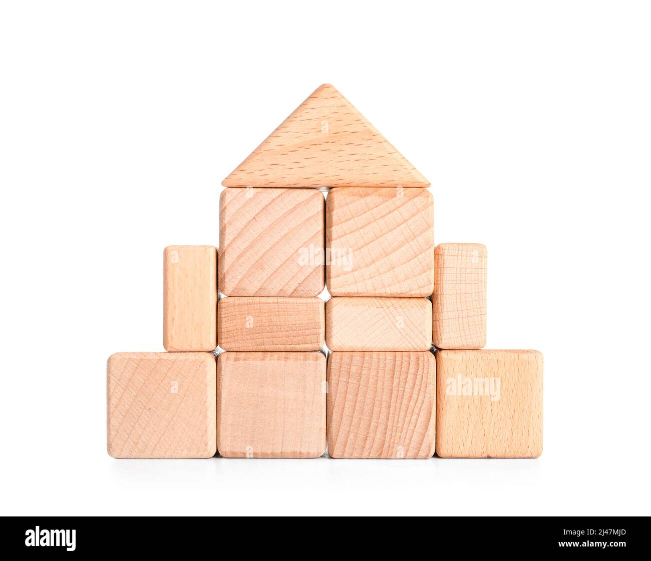 Wooden cubes and blocks on white background Stock Photo - Alamy
