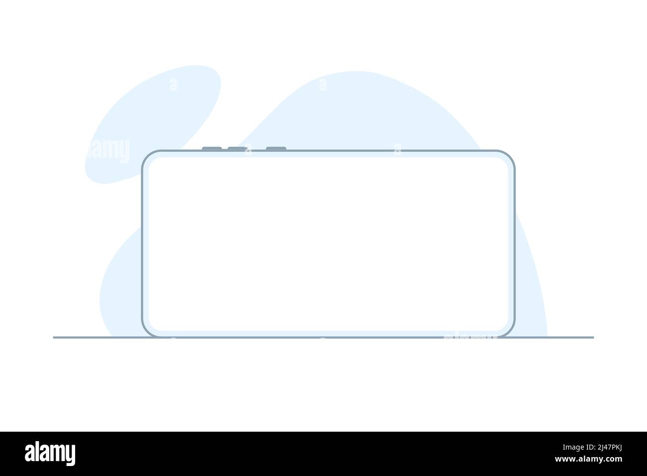 Mobile phone with a blank screen in hand Stock Vector