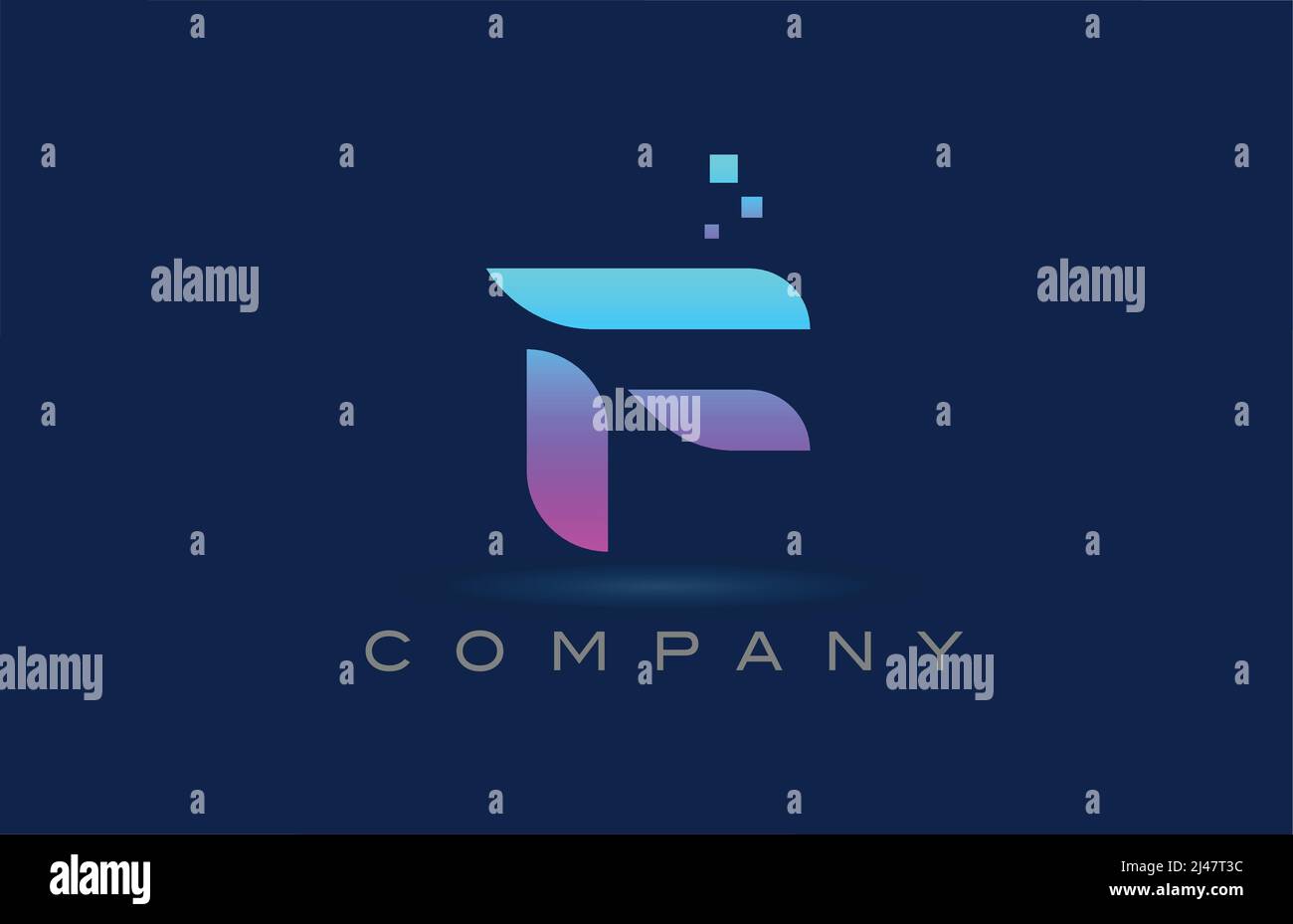 pink blue F alphabet letter logo icon design. Creative template for ...