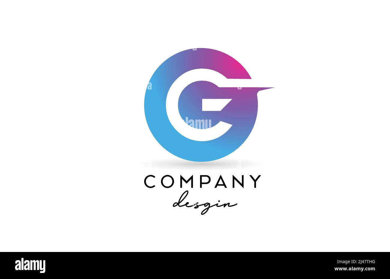 pink blue G alphabet letter logo icon with circle design. Creative ...