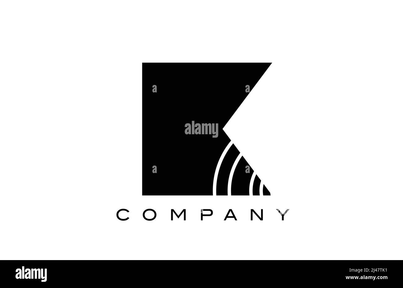 black and white geometric K alphabet letter logo icon design. Creative ...