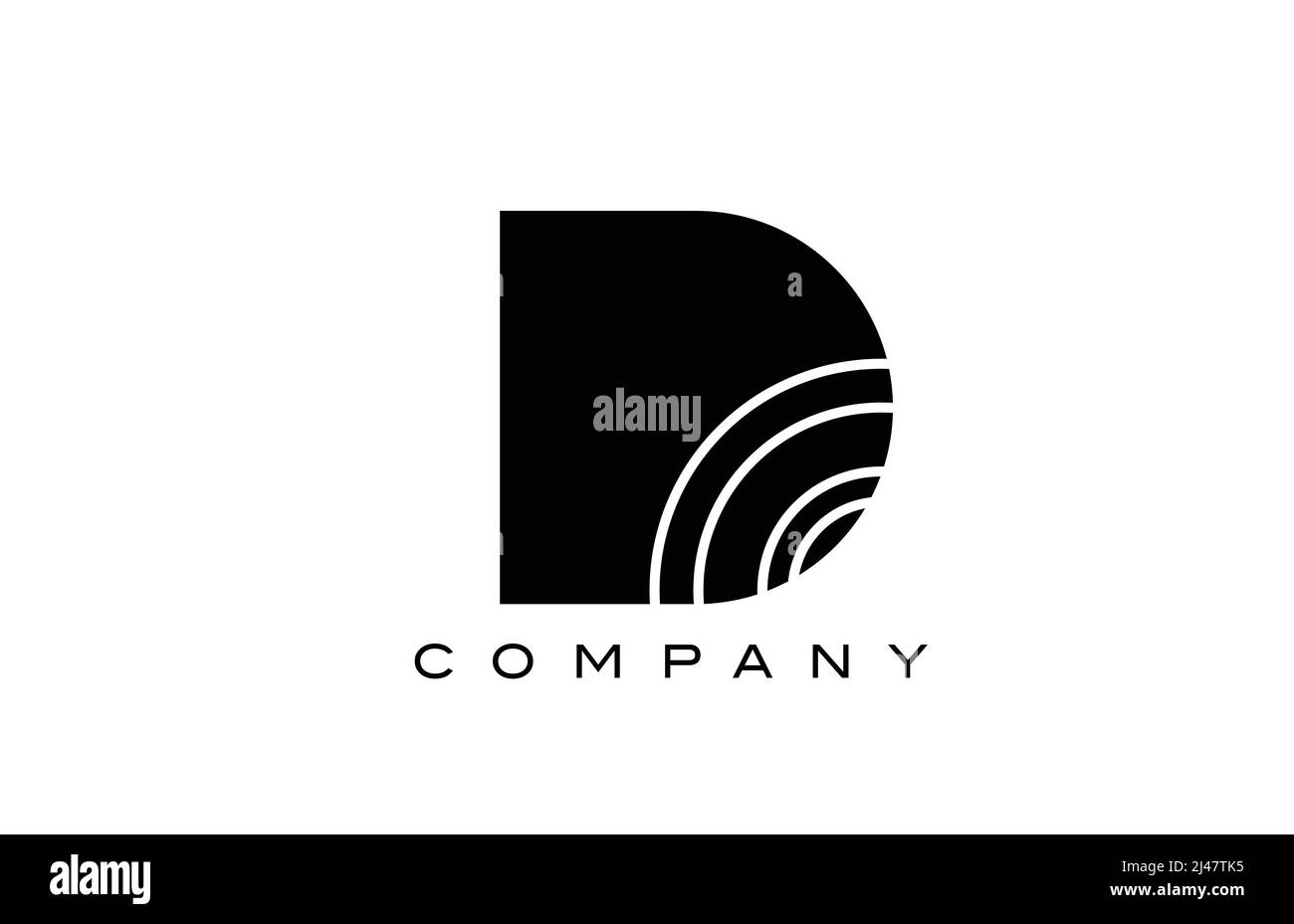black and white geometric D alphabet letter logo icon design. Creative ...