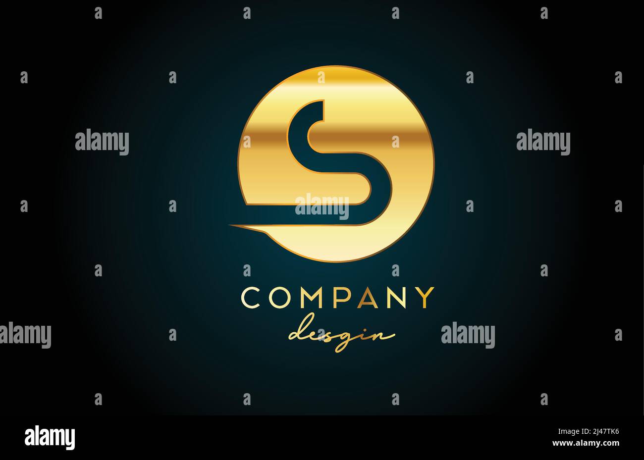 Gold S alphabet letter logo icon with circle design. Golden creative ...