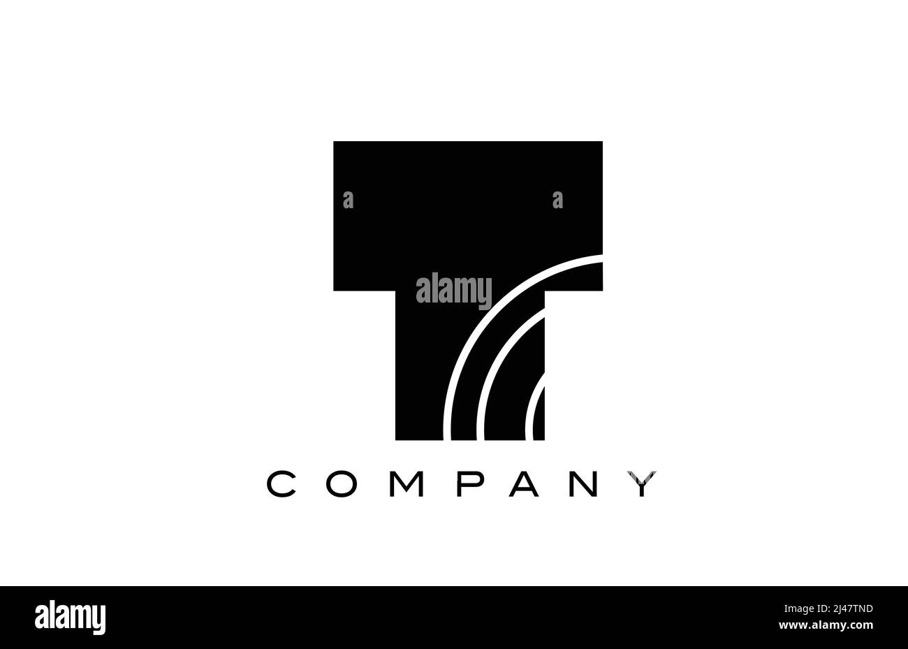 black and white geometric T alphabet letter logo icon design. Creative ...