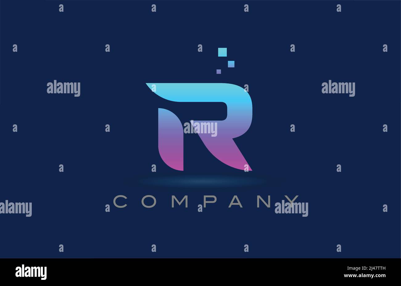pink blue R alphabet letter logo icon design. Creative template for ...