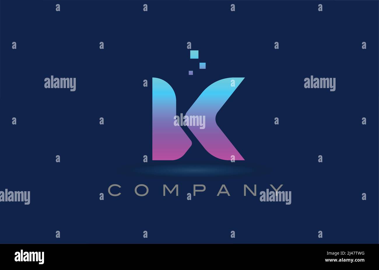 pink blue K alphabet letter logo icon design. Creative template for ...