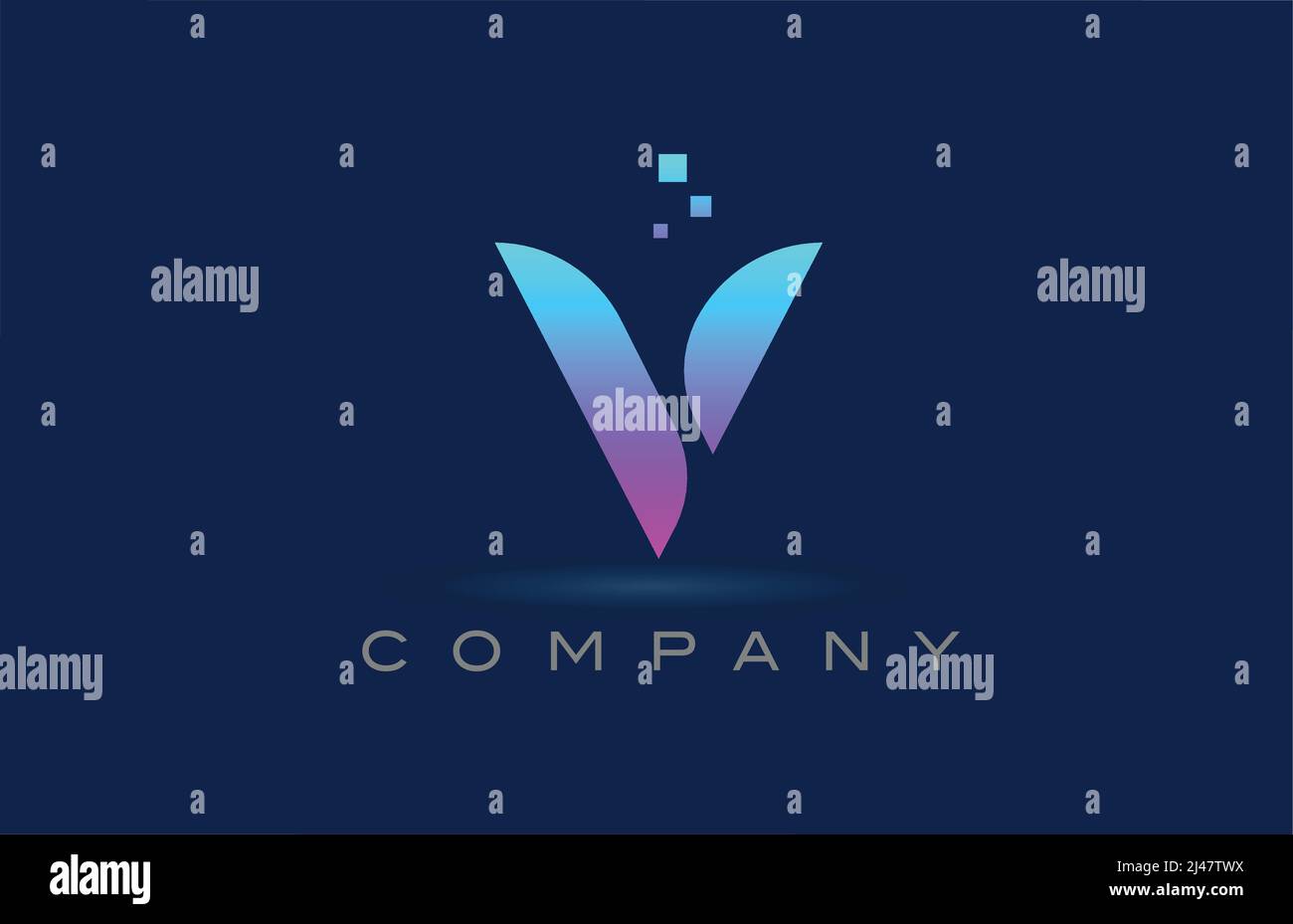 pink blue V alphabet letter logo icon design. Creative template for ...