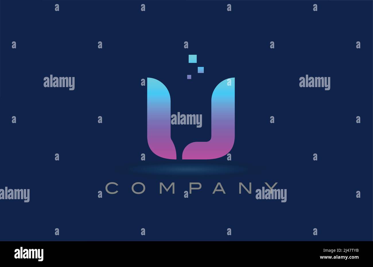 pink blue U alphabet letter logo icon design. Creative template for ...