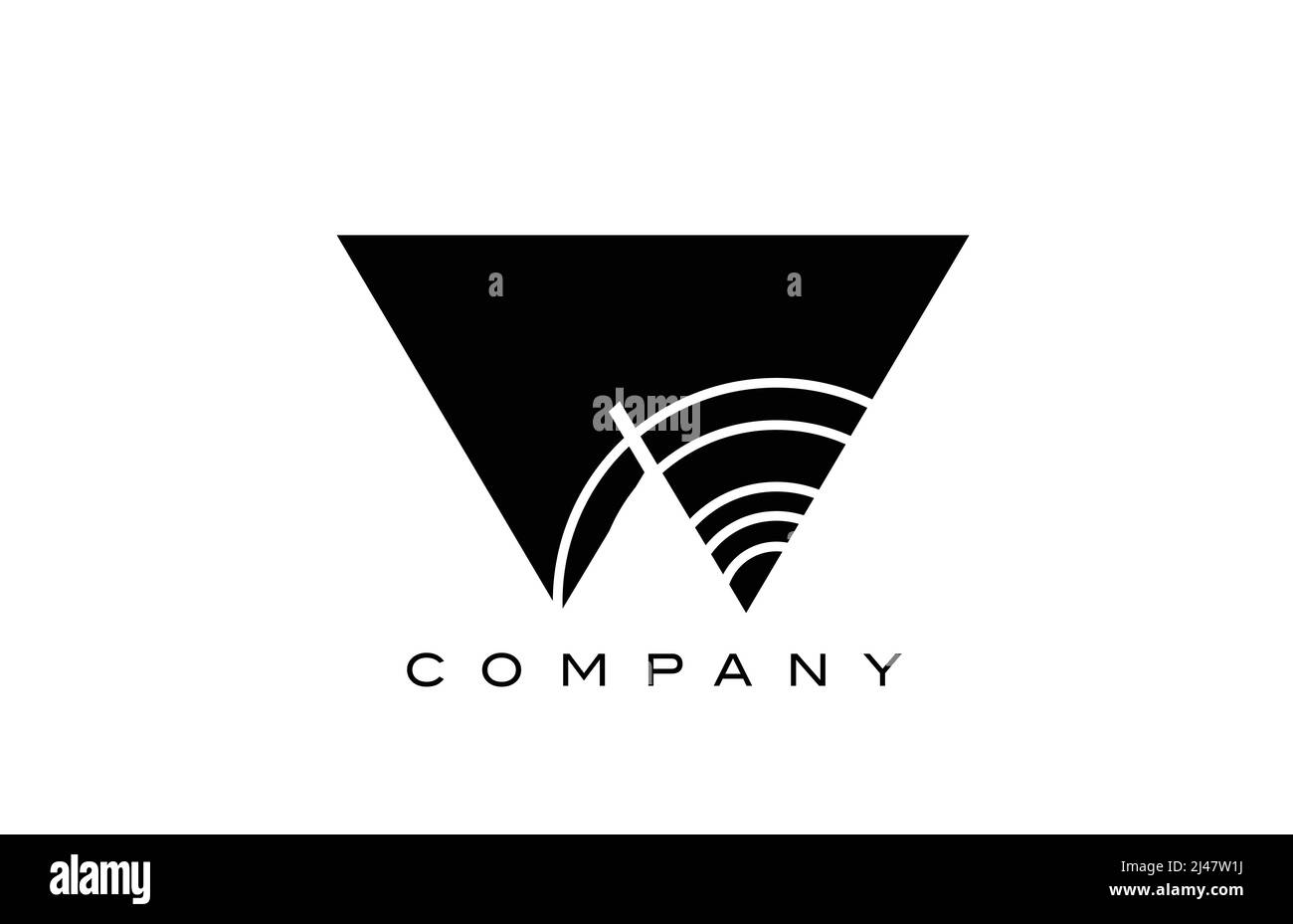 black and white geometric W alphabet letter logo icon design. Creative ...