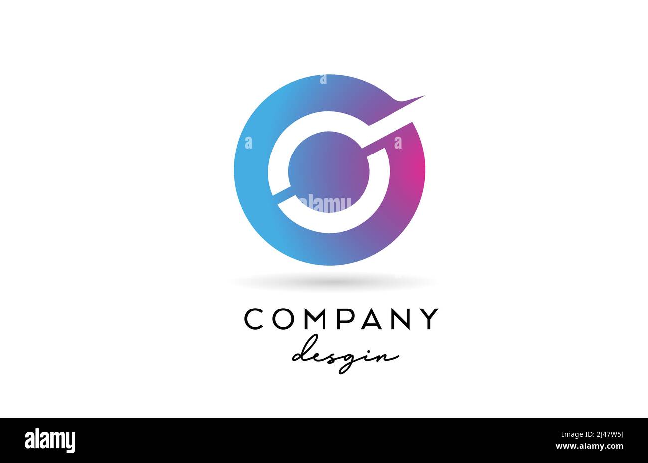 pink blue O alphabet letter logo icon with circle design. Creative ...