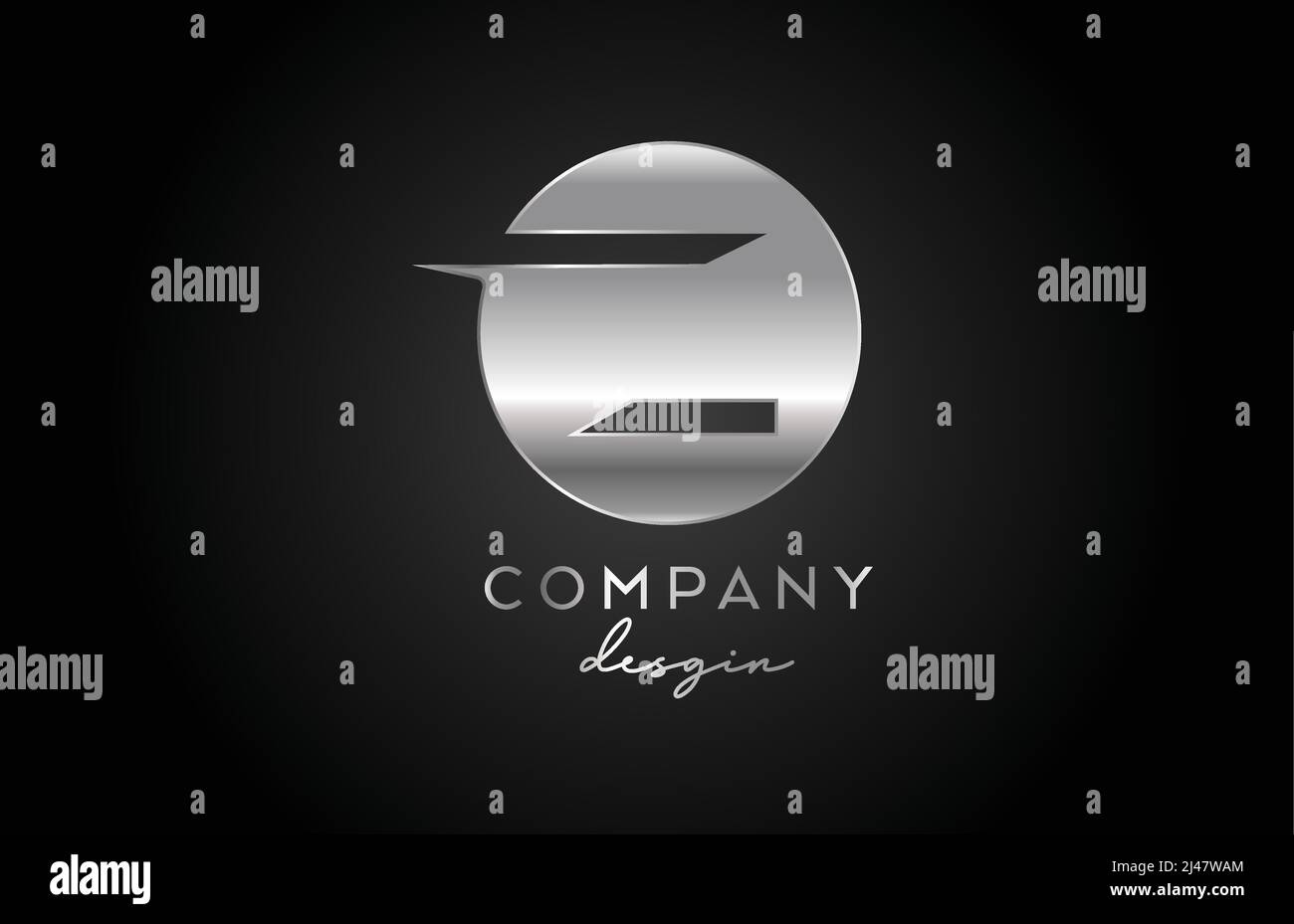 Z silver grey alphabet letter logo icon with circle design. Metal ...