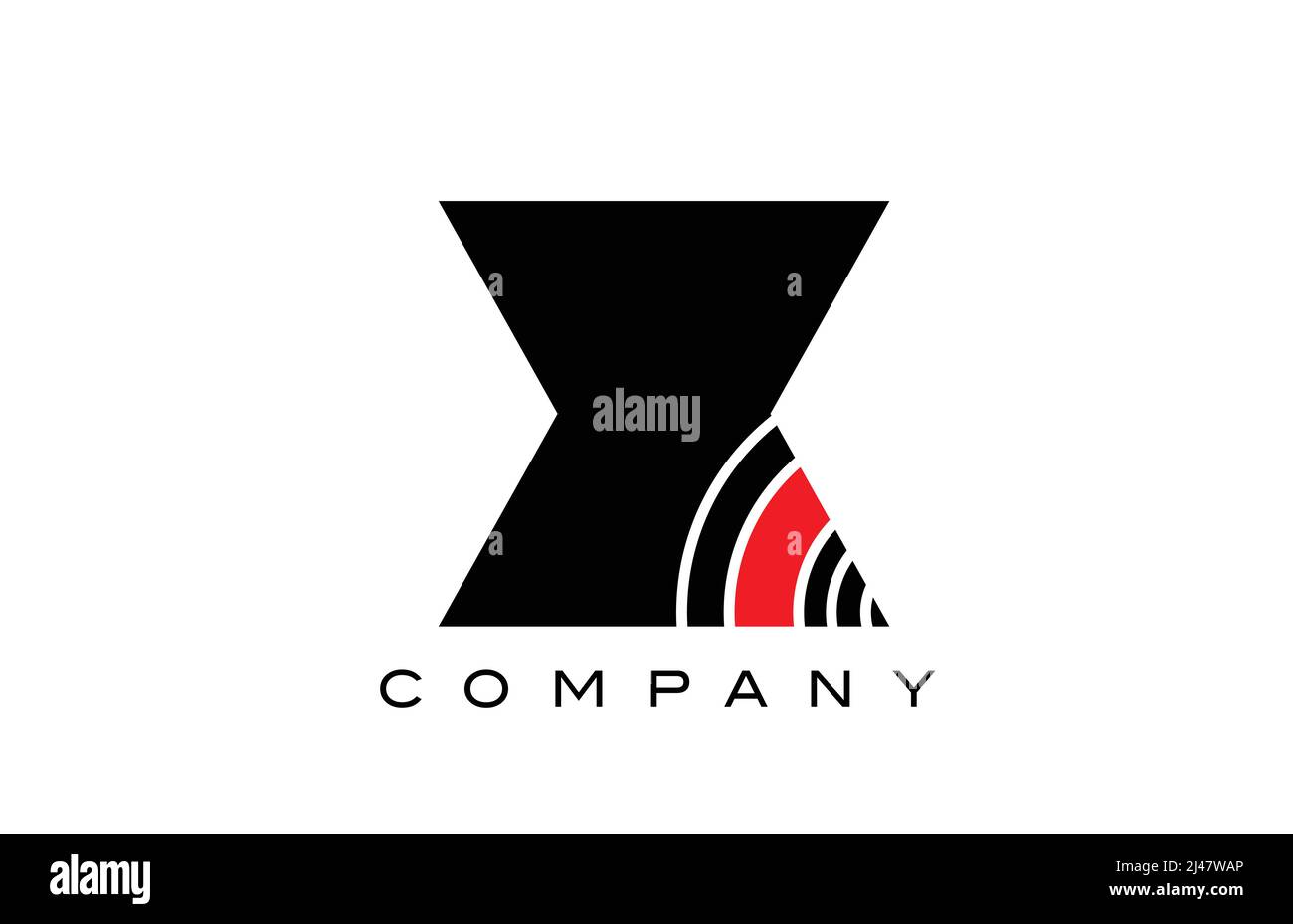 X black and red geometric alphabet letter logo icon design. Creative ...