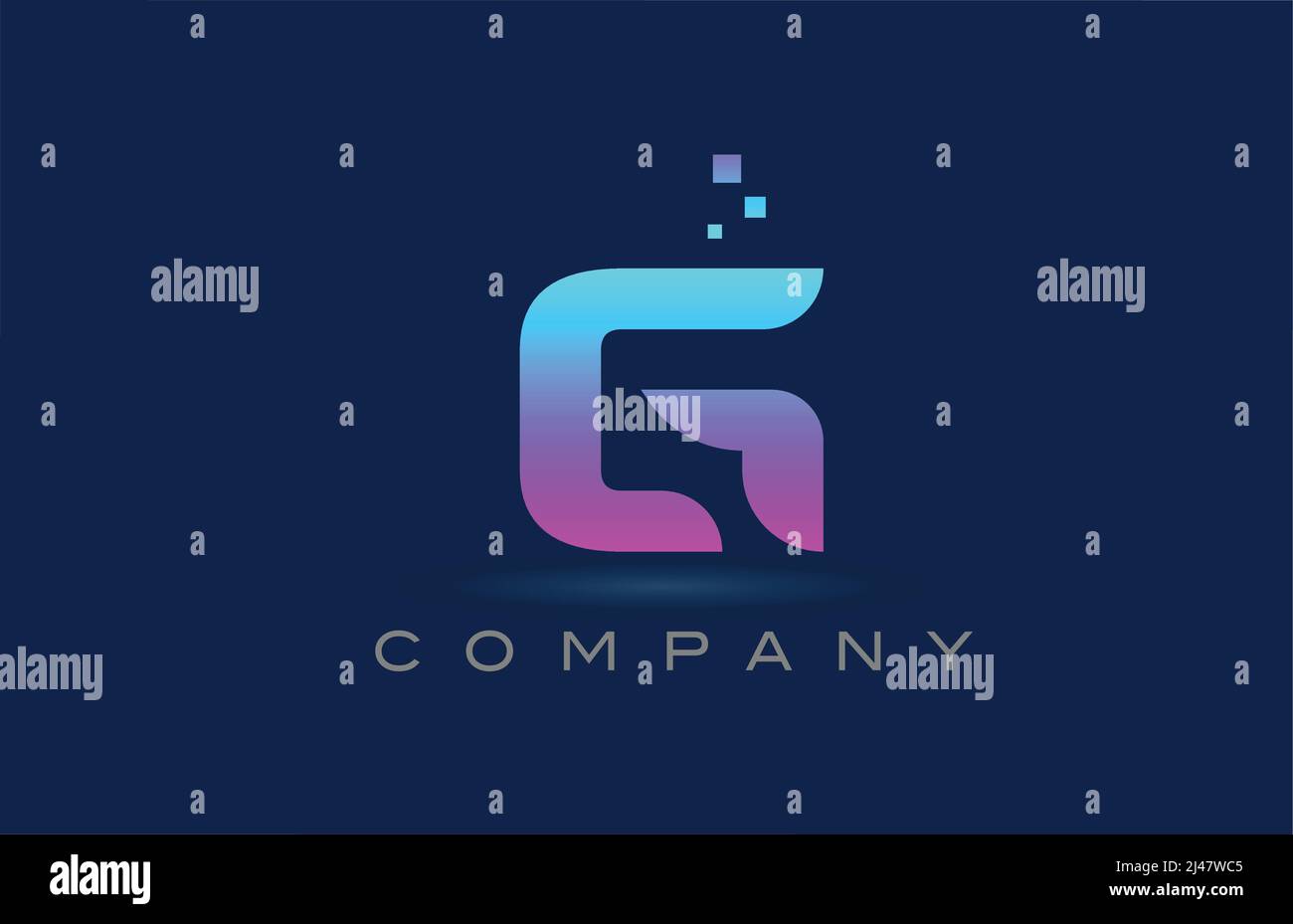pink blue G alphabet letter logo icon design. Creative template for ...