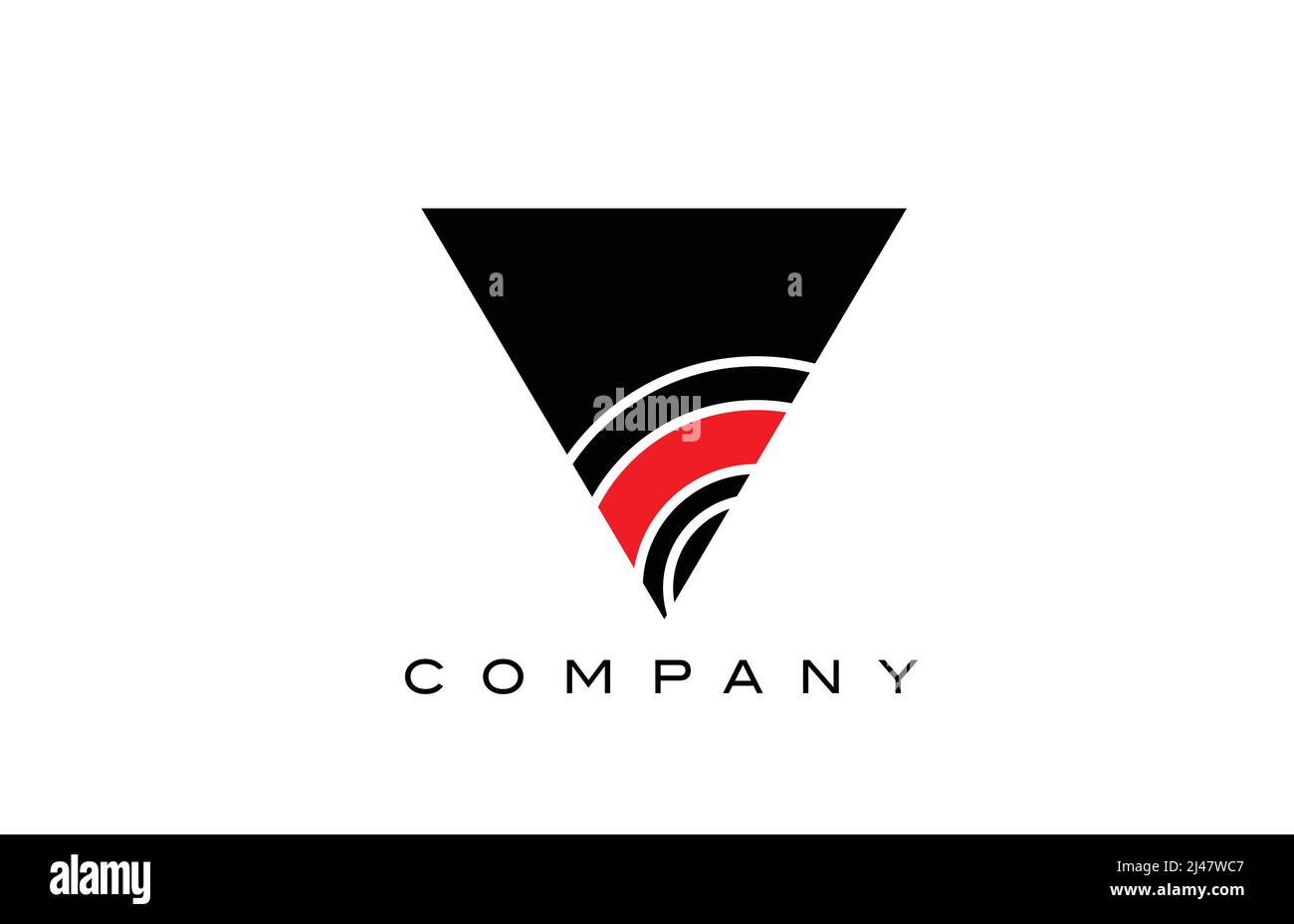 V black and red geometric alphabet letter logo icon design. Creative ...
