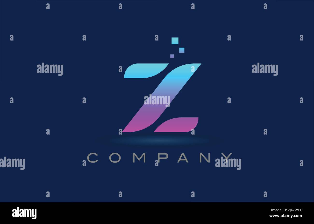 pink blue Z alphabet letter logo icon design. Creative template for ...