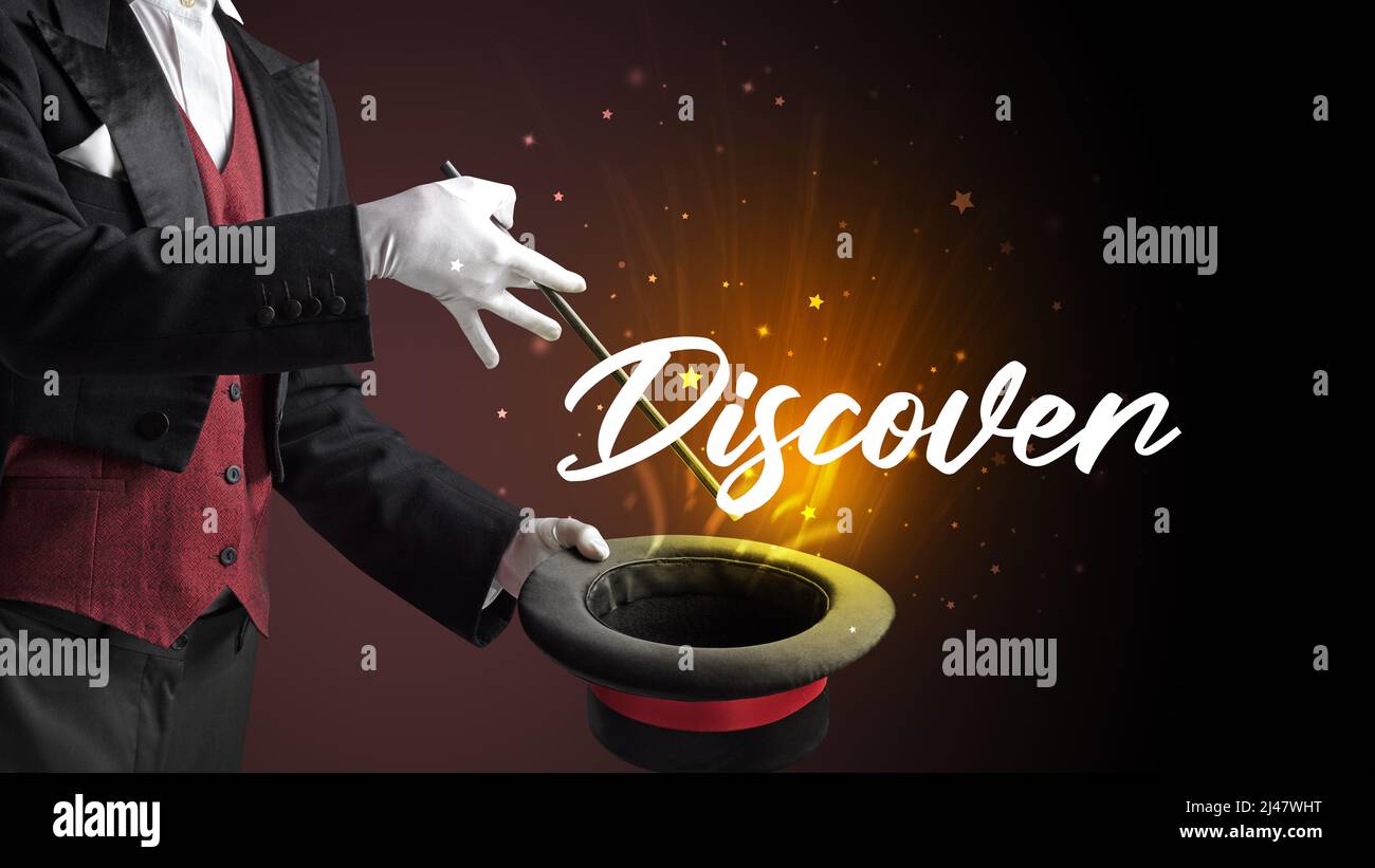 Old Magician is showing magic trick Stock Photo Alamy
