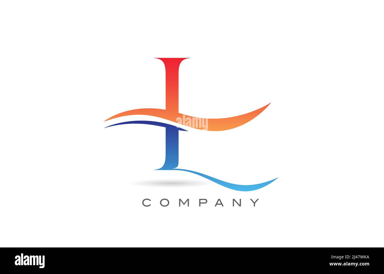 orange blue L alphabet letter logo design. Creative icon template for ...