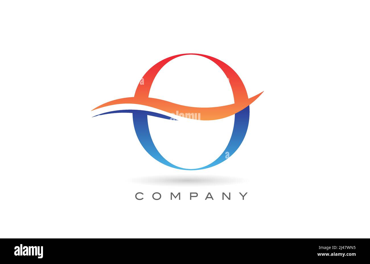 orange blue O alphabet letter logo design. Creative icon template for ...