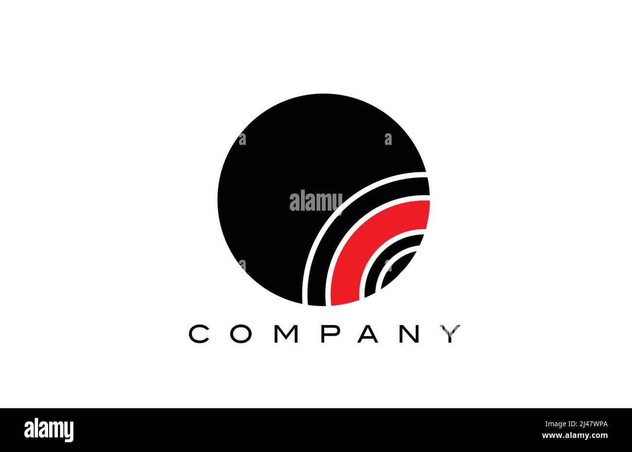 O black and red geometric alphabet letter logo icon design. Creative ...