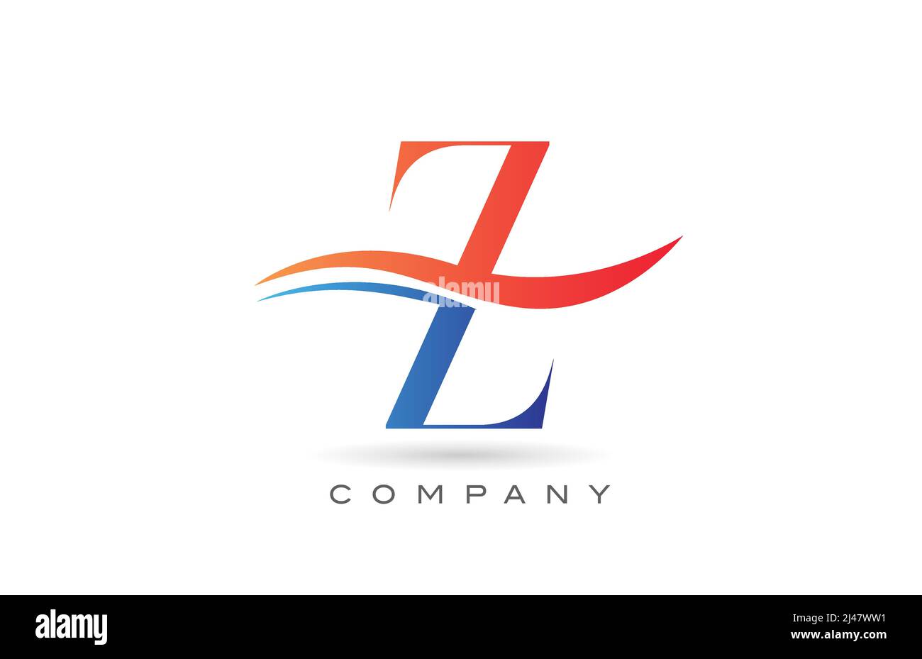 orange blue Z alphabet letter logo design. Creative icon template for ...