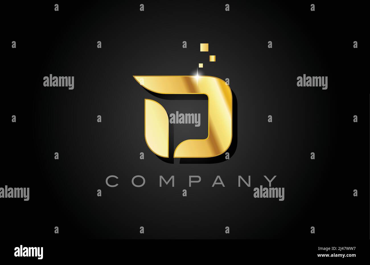 metal gold D alphabet letter logo icon design. Creative template for ...