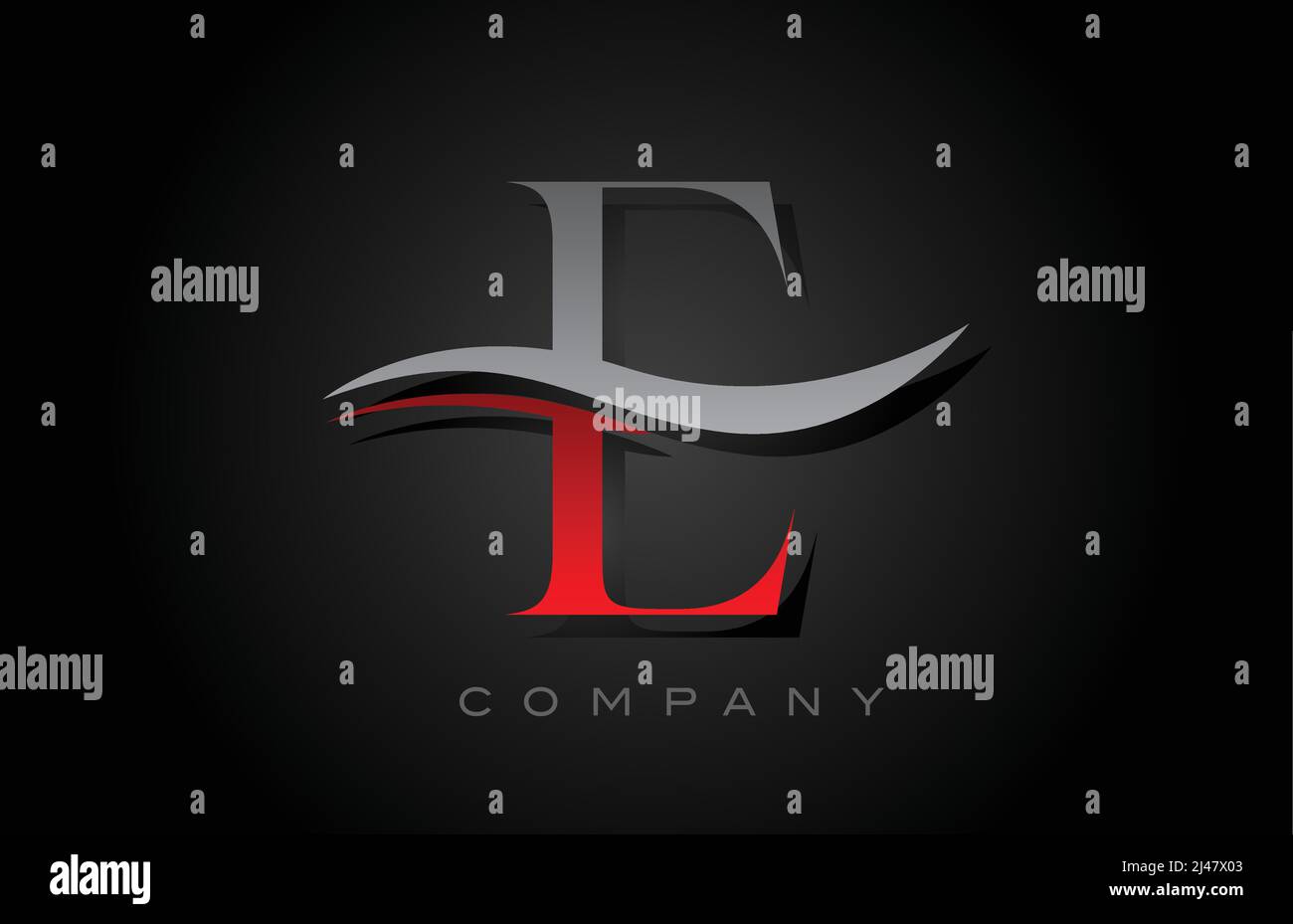 red and grey E alphabet letter logo design. Creative icon template for ...