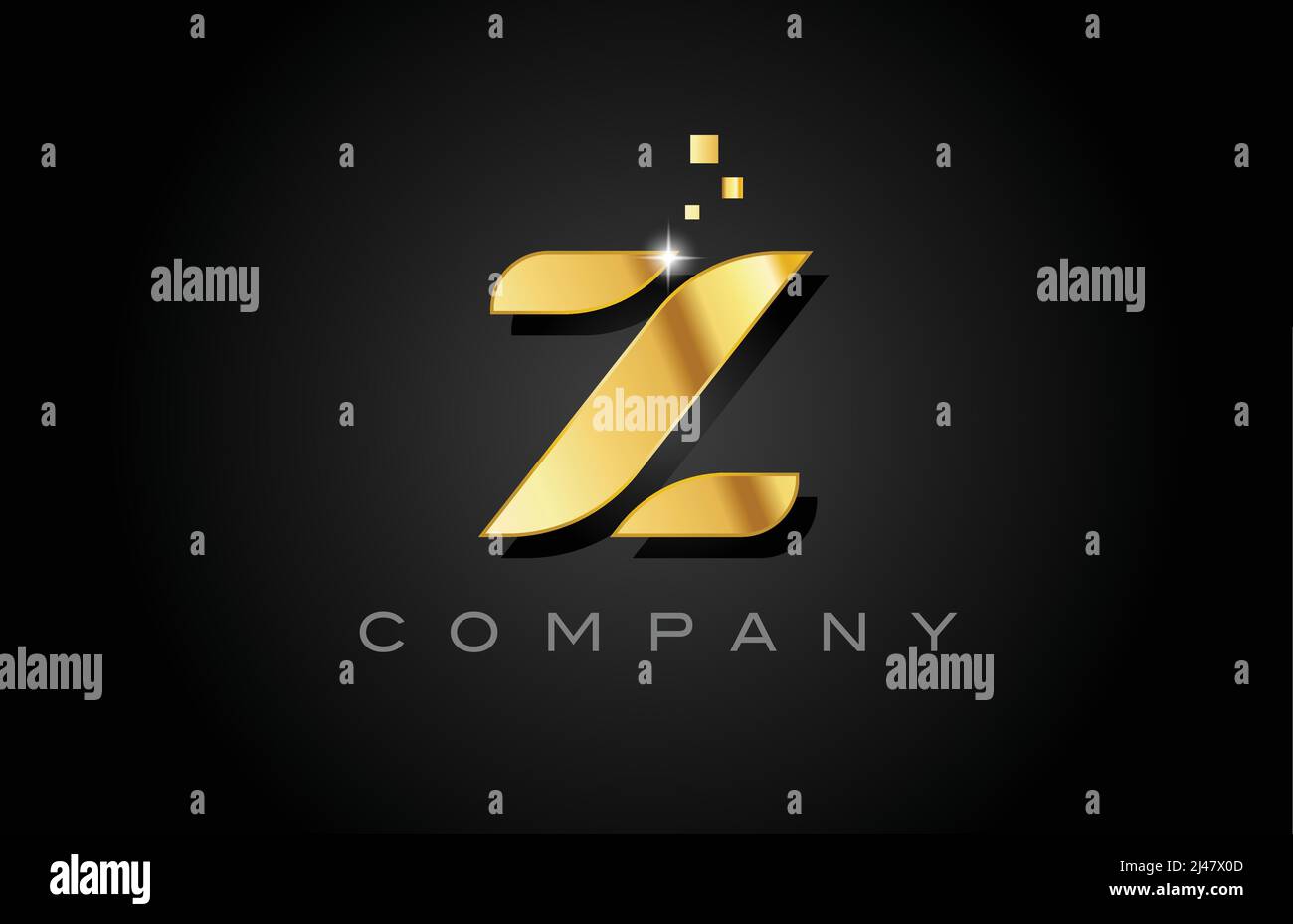 metal gold Z alphabet letter logo icon design. Creative template for ...