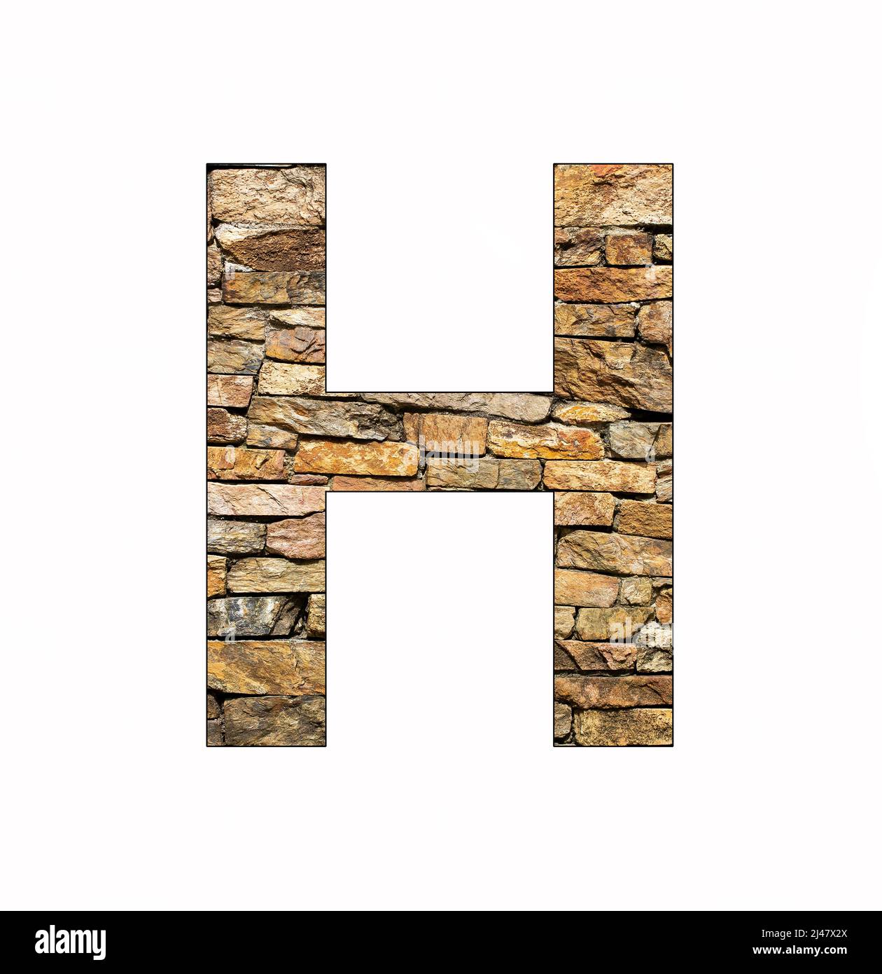 Alphabet letter H - Rustic stone background Stock Photo - Alamy