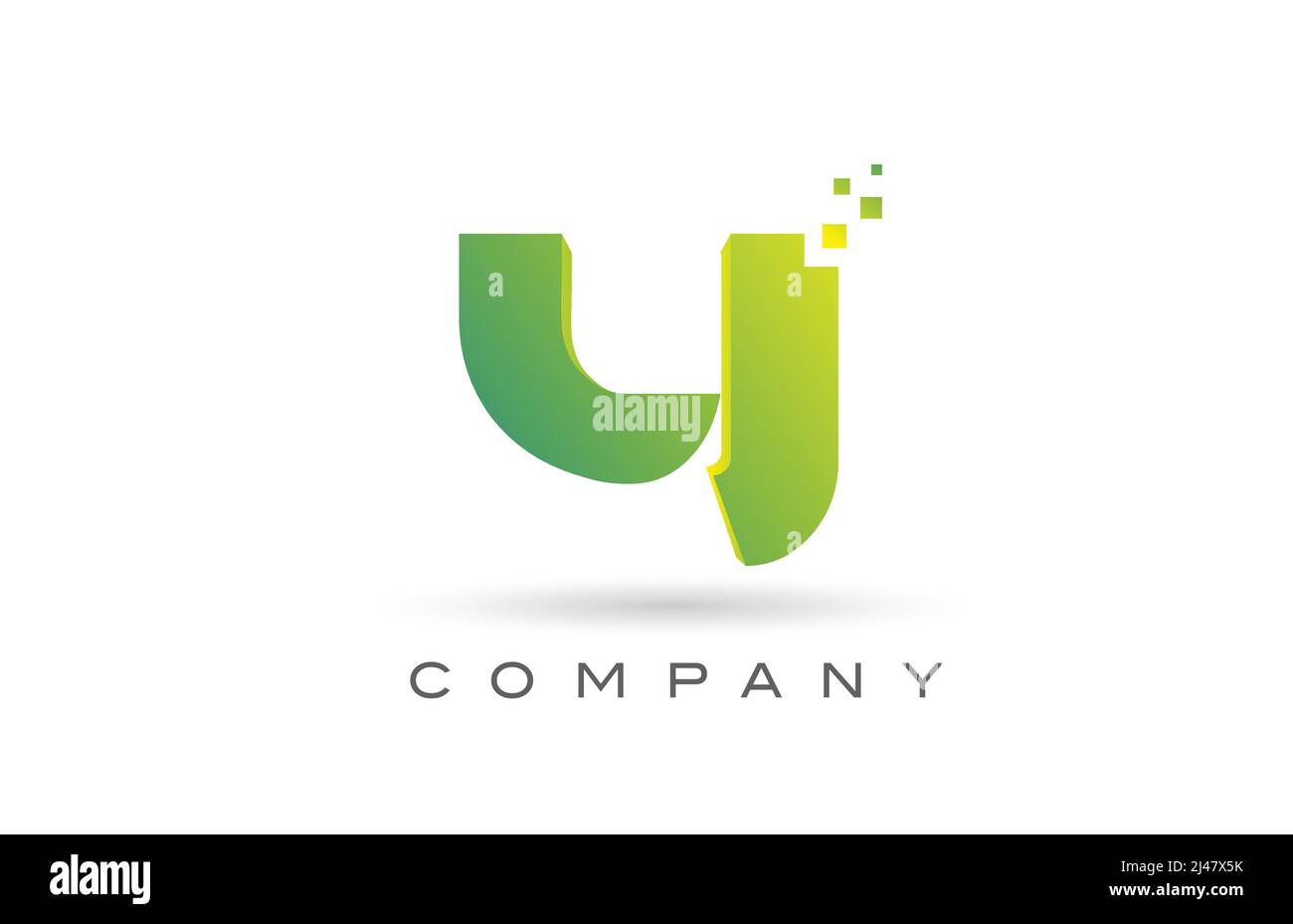 Y alphabet letter logo icon design with  green dot. Creative template for business and company Stock Vector
