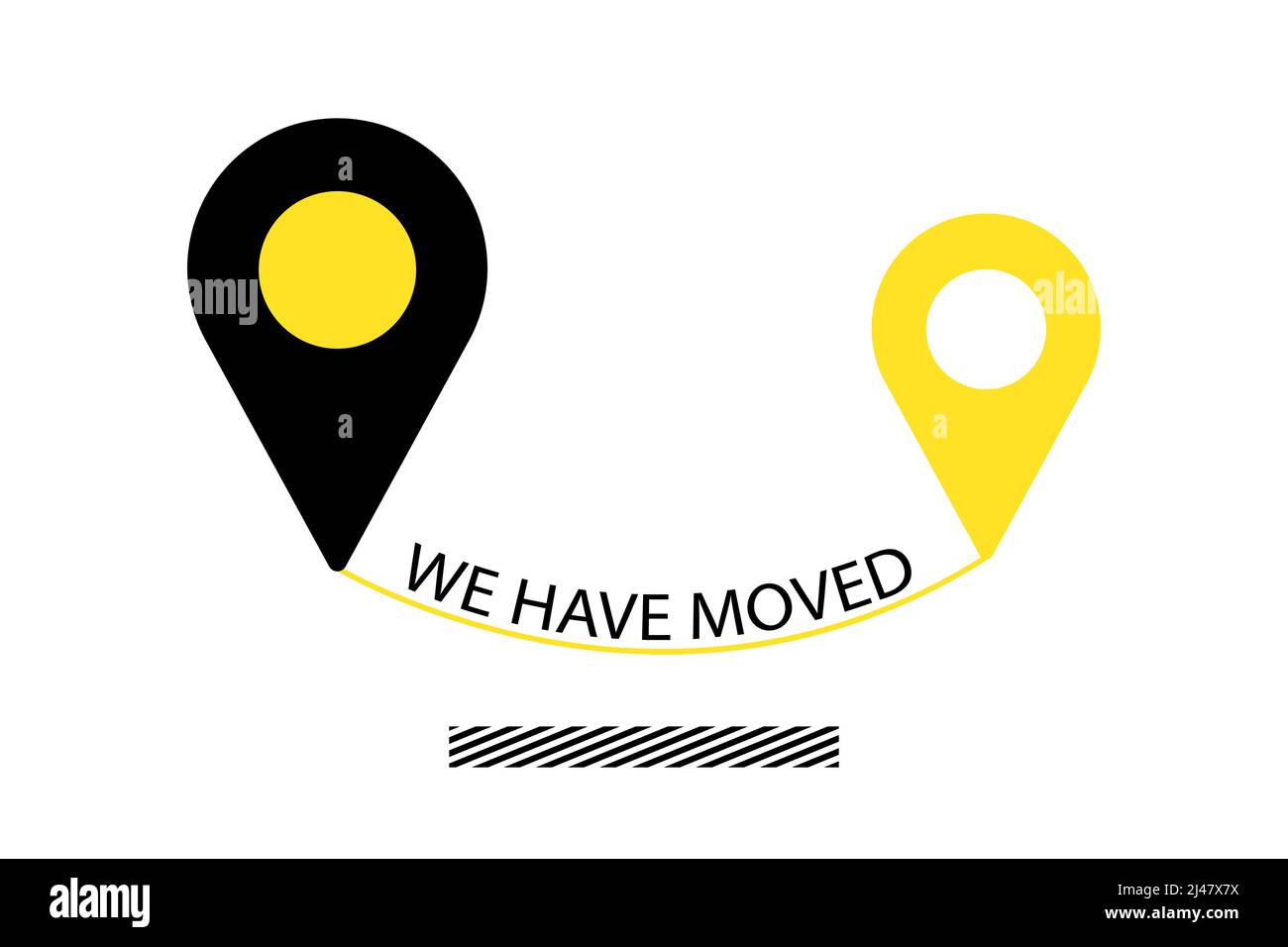 Indicated Place on the Map. We Have Moved Stock Vector