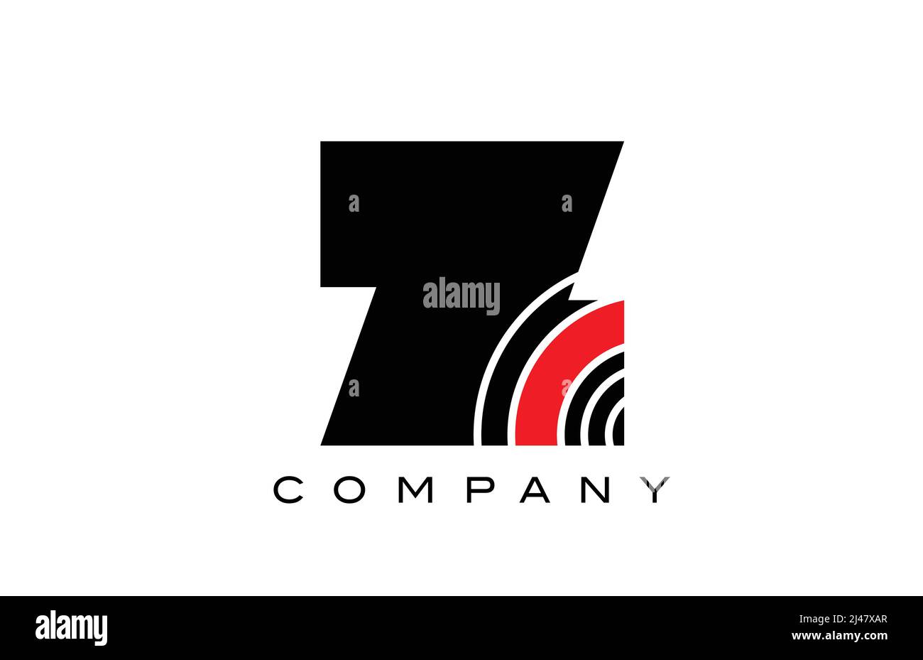 Z black and red geometric alphabet letter logo icon design. Creative ...