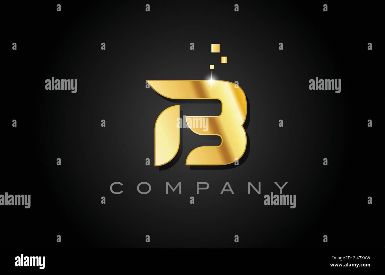 metal gold B alphabet letter logo icon design. Creative template for ...