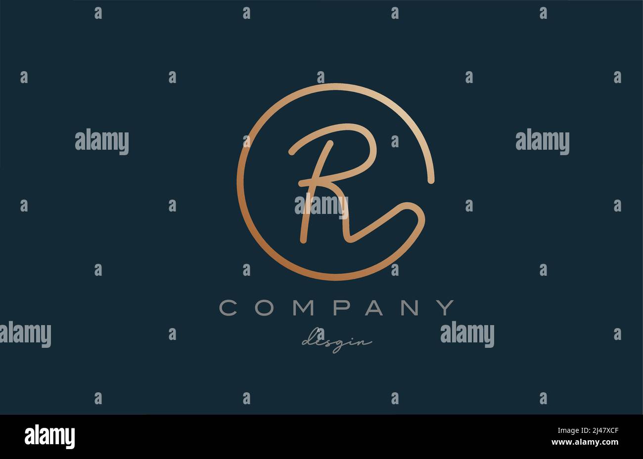 brown joined R alphabet letter logo icon design. Handwritten connected ...