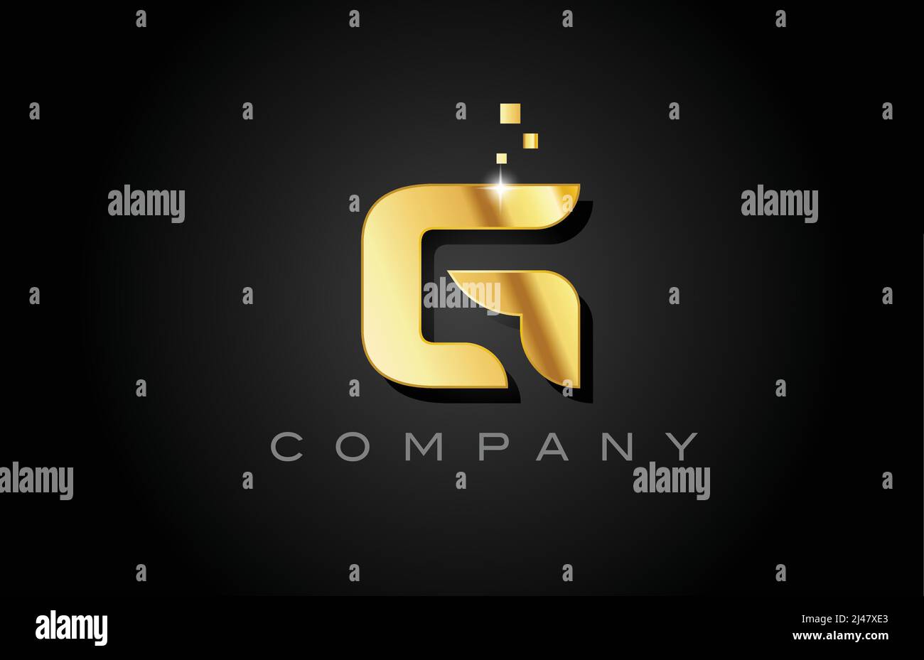 metal gold G alphabet letter logo icon design. Creative template for ...