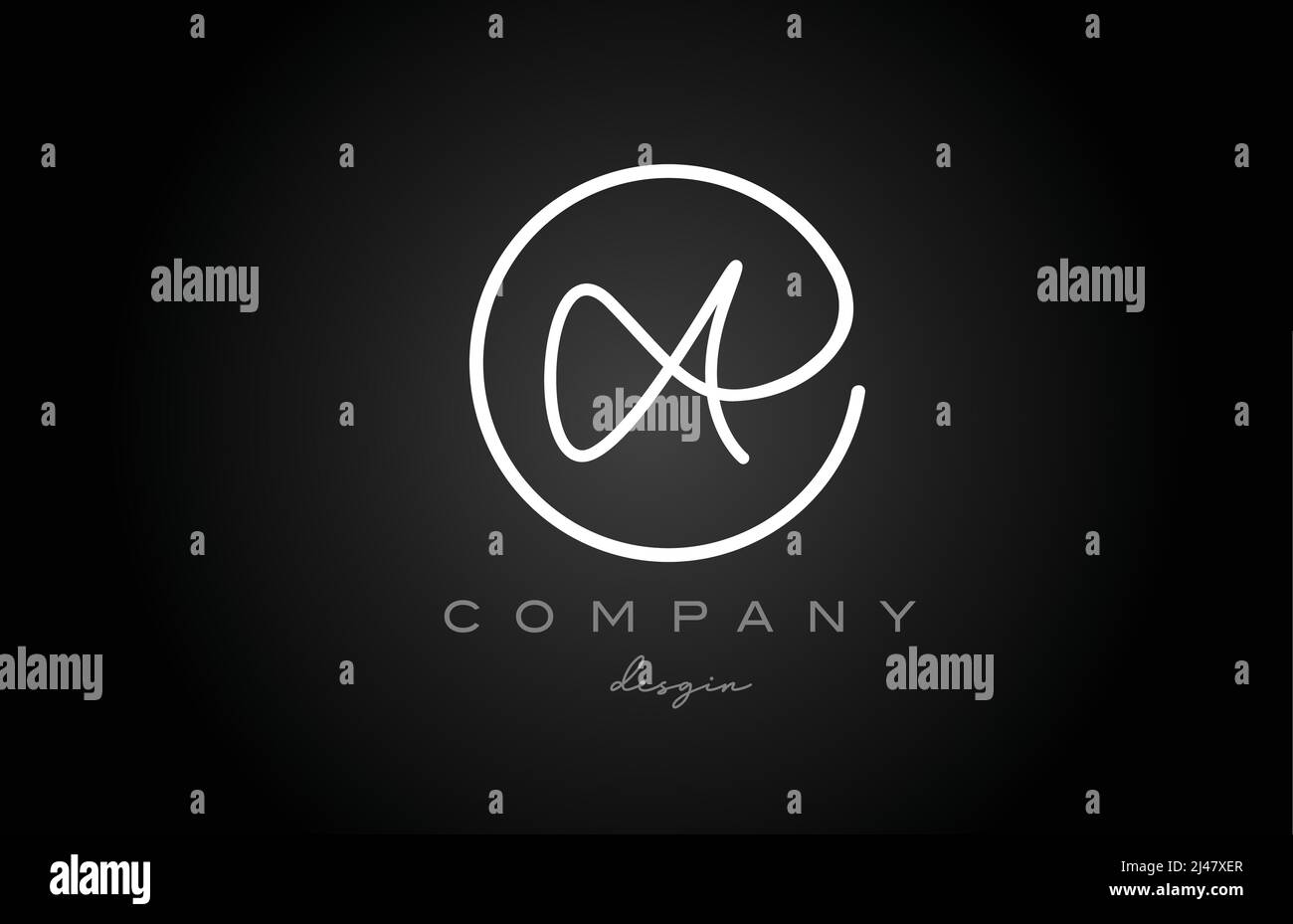 black and white A alphabet letter logo icon design. Handwritten ...