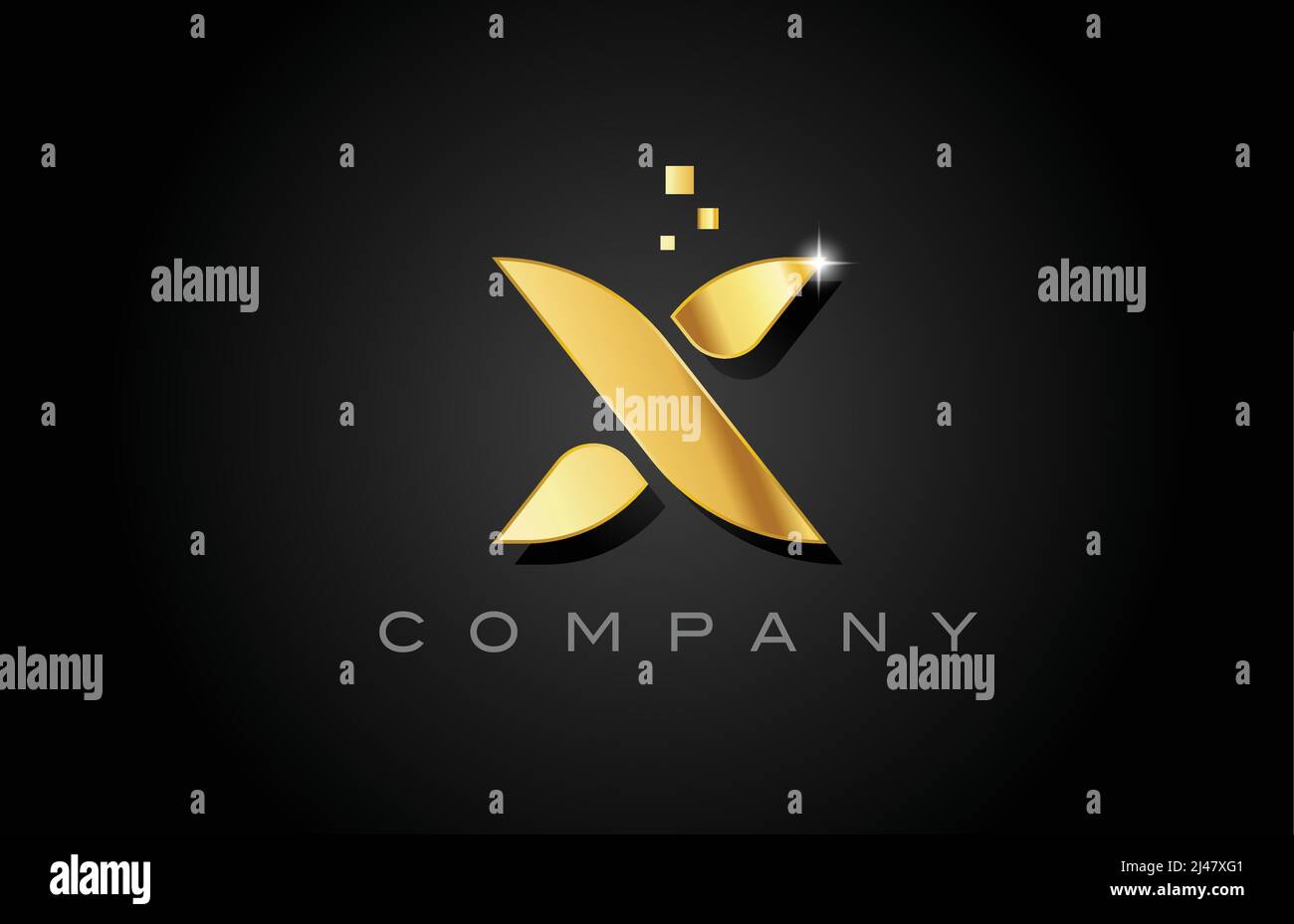 metal gold X alphabet letter logo icon design. Creative template for ...
