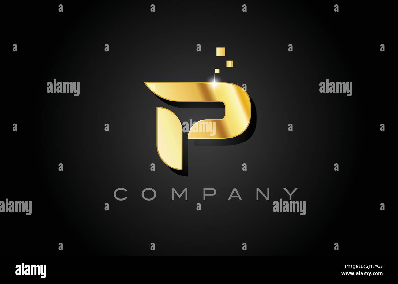 metal gold P alphabet letter logo icon design. Creative template for ...