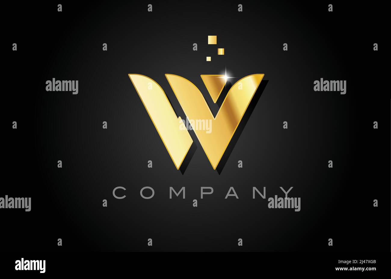 metal gold W alphabet letter logo icon design. Creative template for ...