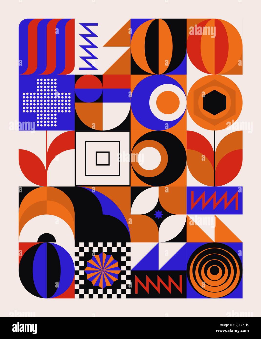 Neo-Geo vector pattern graphics artwork inspired by abstract modernist