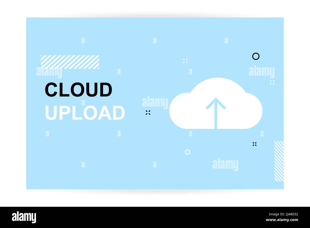 Upload vector banner, cloud storage symbol. Vector illustration for web site or mobile app Stock Vector